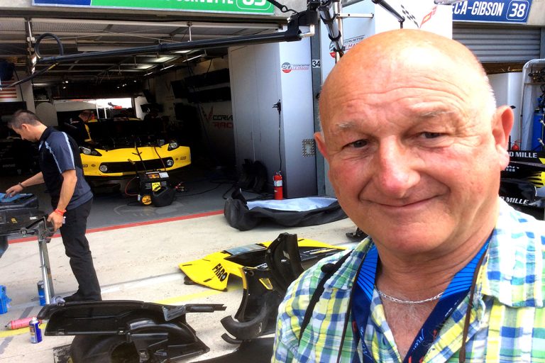 Martin in Le Mans pits
